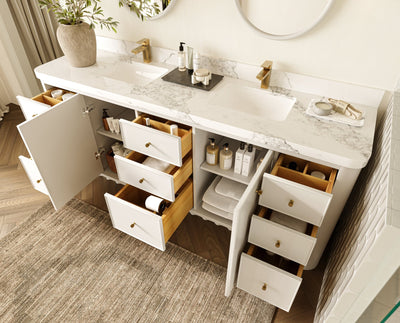Houston 84 in. W x 22 in. D Free Standing Curved Edge Double Sink Bathroom Vanity - Willow Bath and Vanity