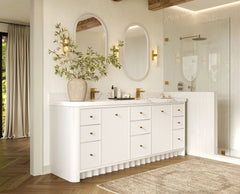 Houston 84 in. W x 22 in. D Free Standing Curved Edge Double Sink Bathroom Vanity - photo 2