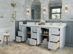 Houston 84 in. W x 22 in. D Free Standing Curved Edge Double Sink Bathroom Vanity - photo 3