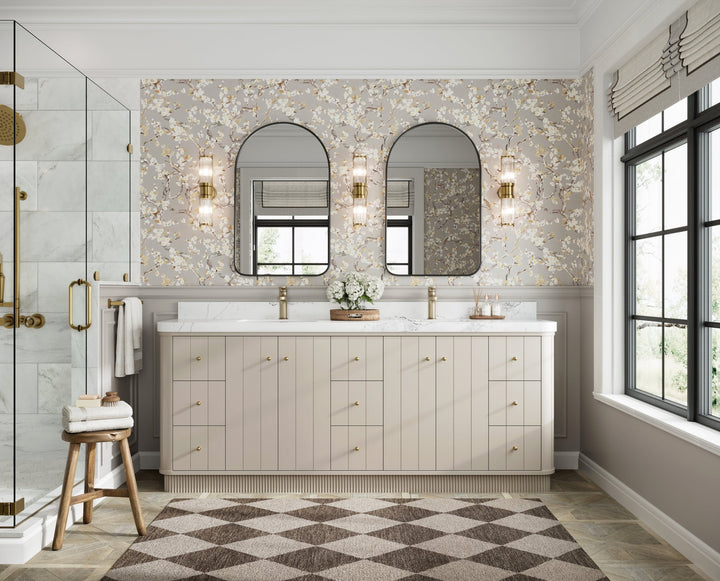 Houston 84 in. W x 22 in. D Free Standing Curved Edge Double Sink Bathroom Vanity - photo 5