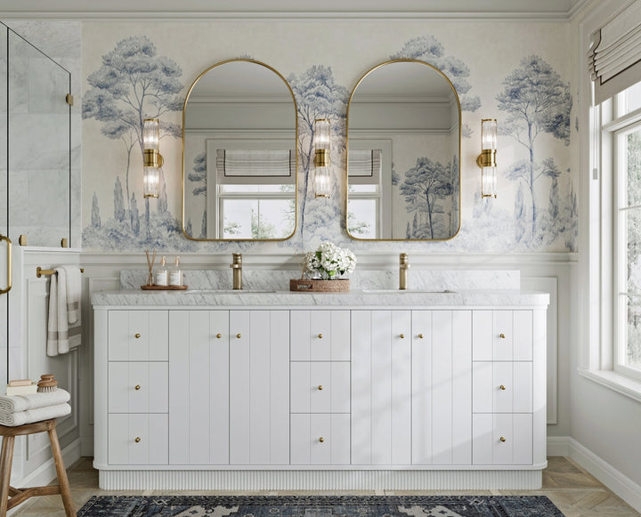 Houston 84 in. W x 22 in. D Free Standing Curved Edge Double Sink Bathroom Vanity - photo 4