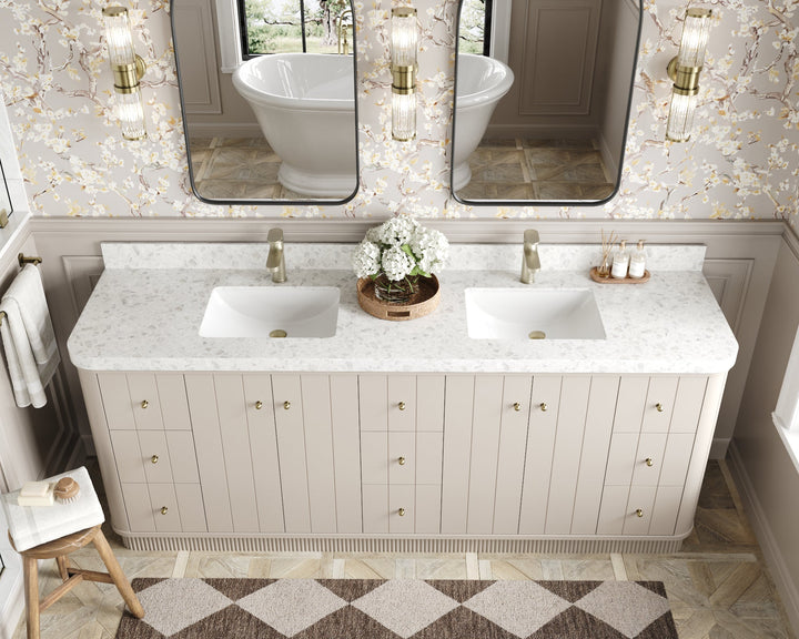 Houston 84 in. W x 22 in. D Free Standing Curved Edge Double Sink Bathroom Vanity - photo 17