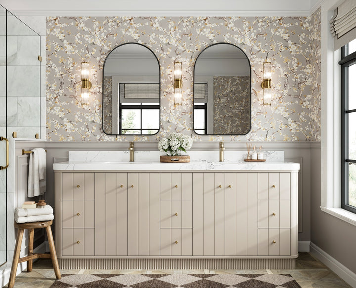 Houston 84 in. W x 22 in. D Free Standing Curved Edge Double Sink Bathroom Vanity - photo 4