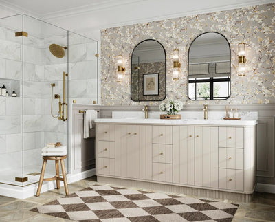 Houston 84 in. W x 22 in. D Free Standing Curved Edge Double Sink Bathroom Vanity - Willow Bath and Vanity