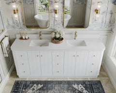 Houston 84 in. W x 22 in. D Free Standing Curved Edge Double Sink Bathroom Vanity - photo 9