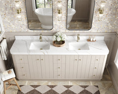 Houston 84 in. W x 22 in. D Free Standing Curved Edge Double Sink Bathroom Vanity - photo 9