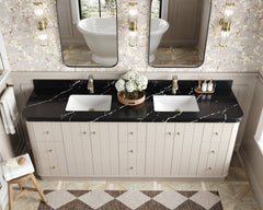 Houston 84 in. W x 22 in. D Free Standing Curved Edge Double Sink Bathroom Vanity - photo 13