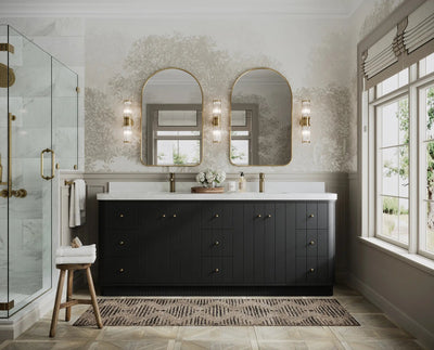 Houston 84 in. W x 22 in. D Free Standing Curved Edge Double Sink Bathroom Vanity - Willow Bath and Vanity