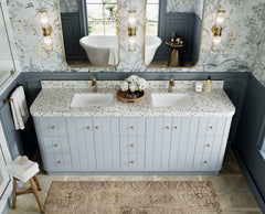 Houston 84 in. W x 22 in. D Free Standing Curved Edge Double Sink Bathroom Vanity - photo 13