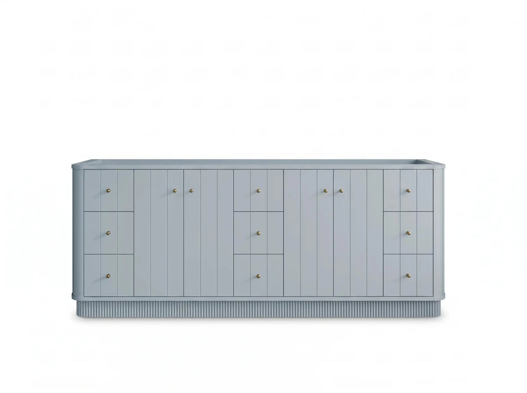 Houston 84 in. W x 22 in. D Free Standing Curved Edge Double Sink Bathroom Vanity | 
              
                Blue Heather
                
                  
             - HOU-CAB-BLU-83 - photo №19