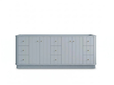Houston 84 in. W x 22 in. D Free Standing Curved Edge Double Sink Bathroom Vanity - Willow Bath and Vanity