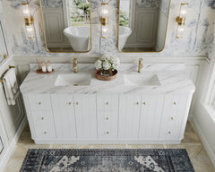 Houston 84 in. W x 22 in. D Free Standing Curved Edge Double Sink Bathroom Vanity - photo 13