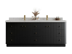Houston 84 in. W x 22 in. D Free Standing Curved Edge Double Sink Bathroom Vanity - photo 11