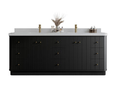 Houston 84 in. W x 22 in. D Free Standing Curved Edge Double Sink Bathroom Vanity - photo 20