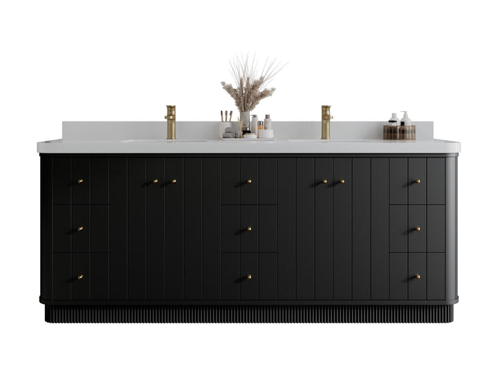 Houston 84 in. W x 22 in. D Free Standing Curved Edge Double Sink Bathroom Vanity - photo 22