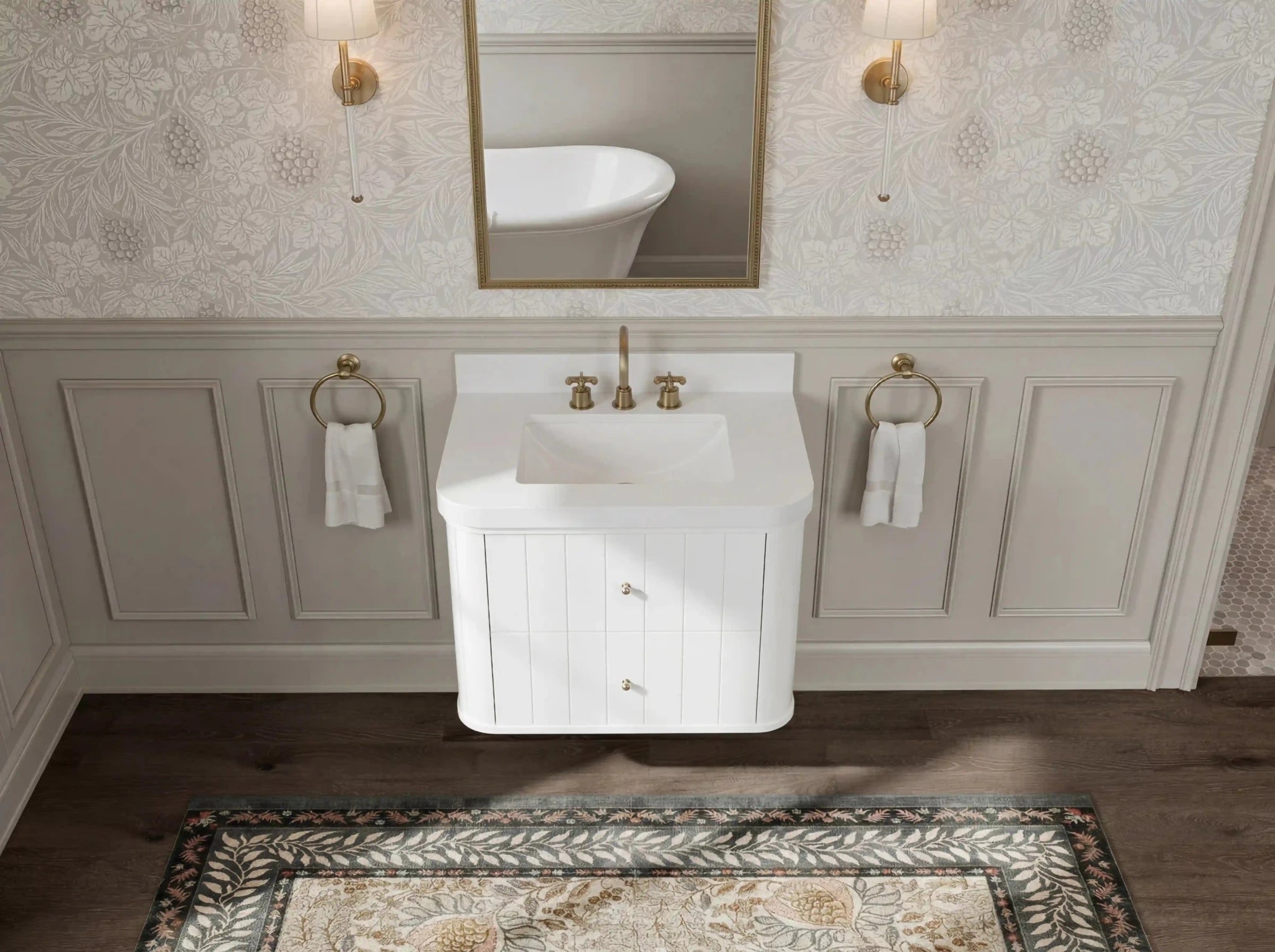 Houston Floating 30 in. W x 22 in. D Single Sink Bathroom Vanity - Willow Bath and Vanity