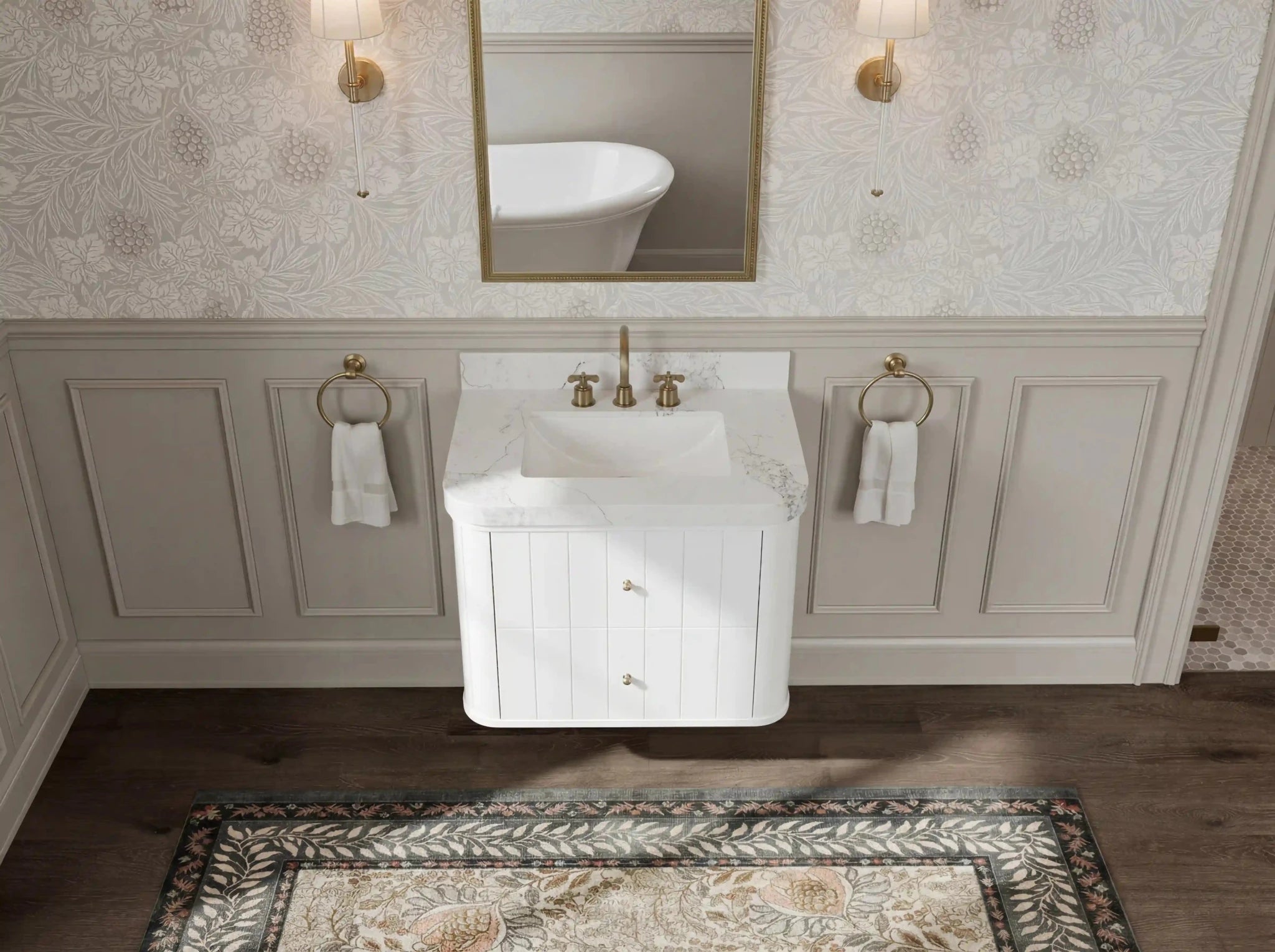 Houston Floating 30 in. W x 22 in. D Single Sink Bathroom Vanity - Willow Bath and Vanity