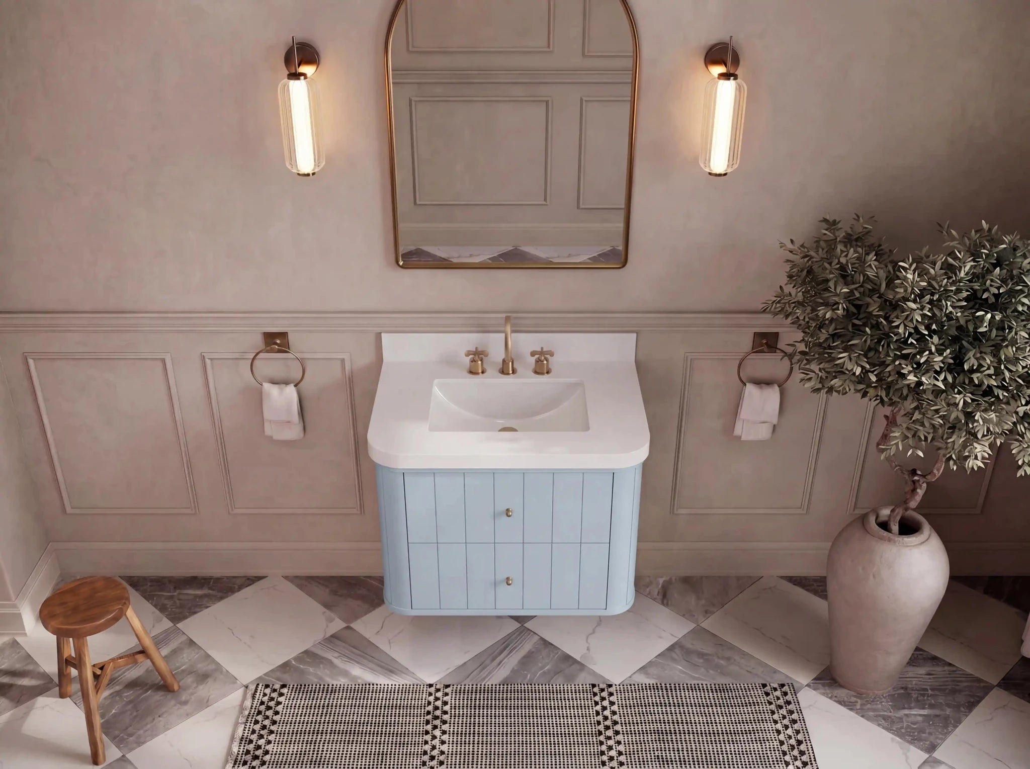 Houston Floating 30 in. W x 22 in. D Single Sink Bathroom Vanity - Willow Bath and Vanity