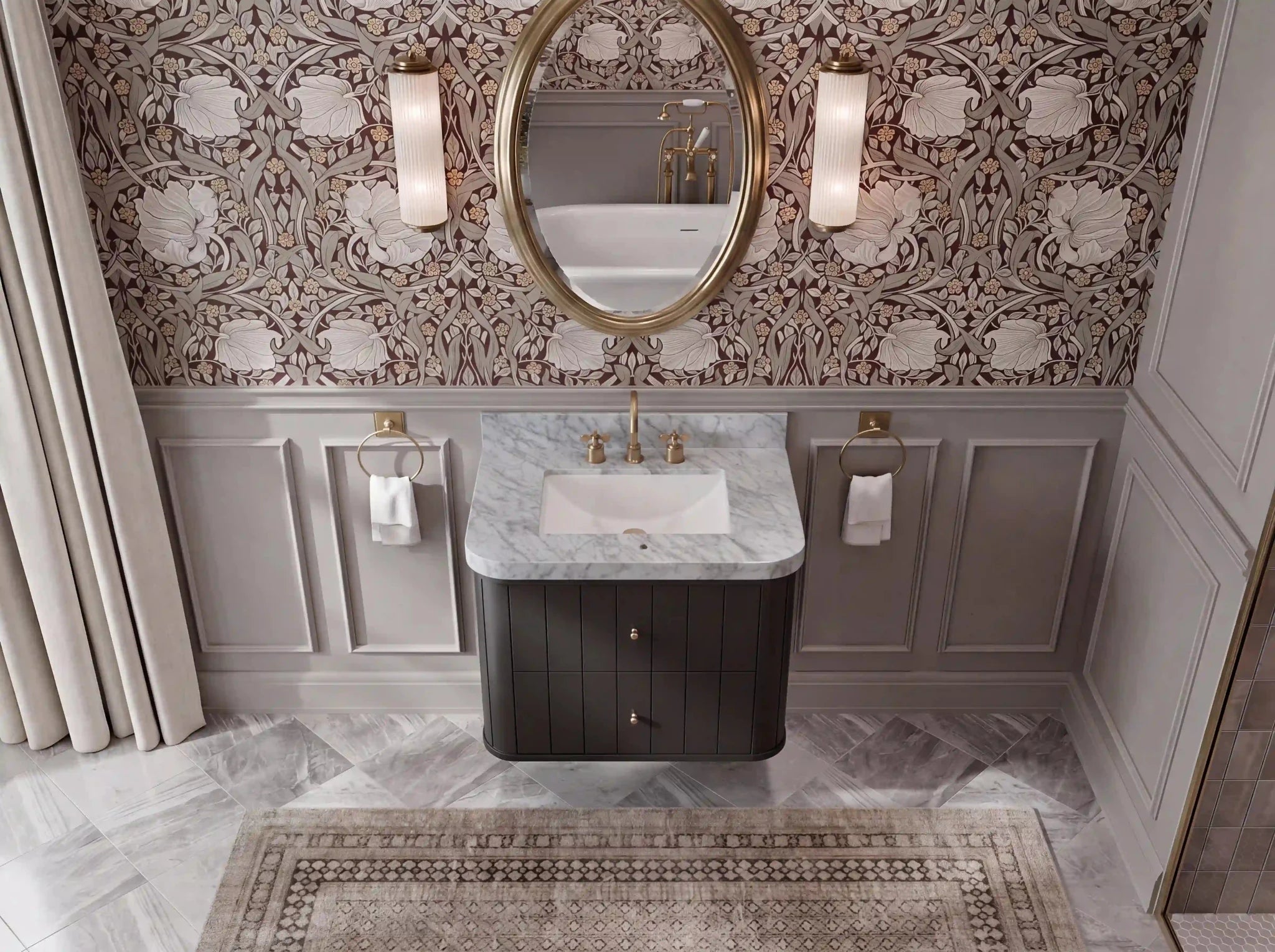 Houston Floating 30 in. W x 22 in. D Single Sink Bathroom Vanity - Willow Bath and Vanity
