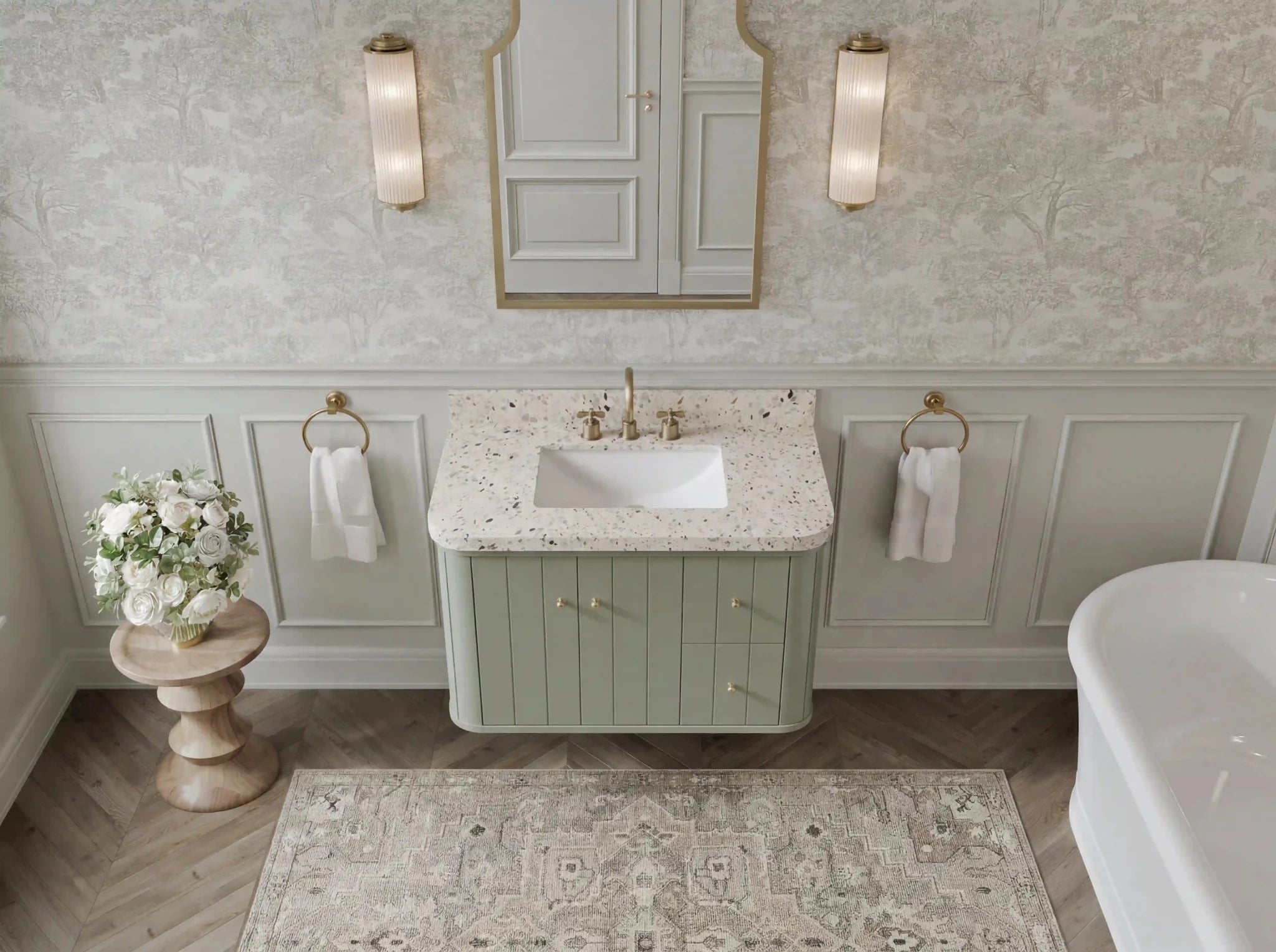 Houston Floating 36 in. W x 22 in. D Center Sink Bathroom Vanity - Willow Bath and Vanity