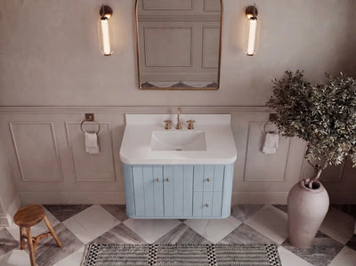 Houston Floating 36 in. W x 22 in. D Center Sink Bathroom Vanity - Willow Bath and Vanity
