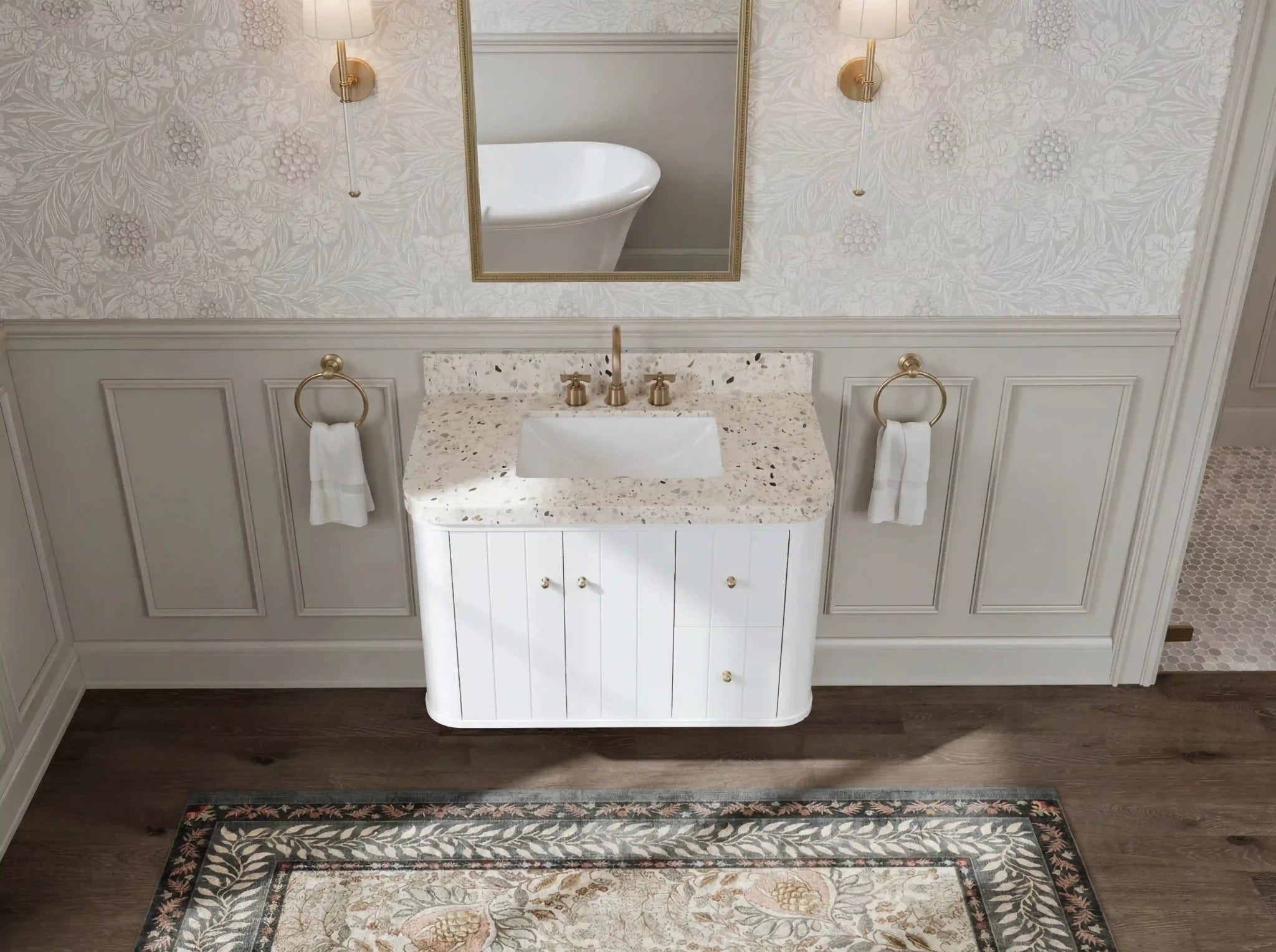 Houston Floating 36 in. W x 22 in. D Center Sink Bathroom Vanity - Willow Bath and Vanity