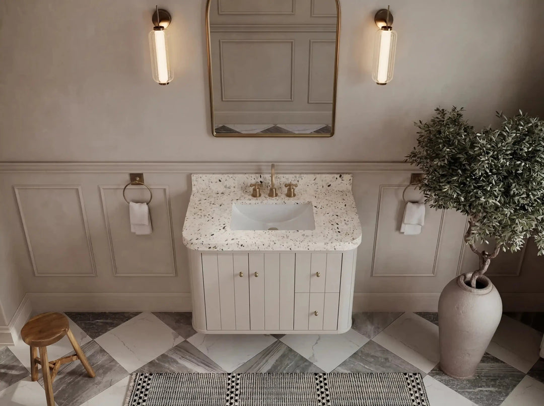 Houston Floating 36 in. W x 22 in. D Center Sink Bathroom Vanity | 
              
                Fine Grain Linen Beige
                
                  
             - HOU_FLT_FNG_CA_LZ_36CL - photo №13