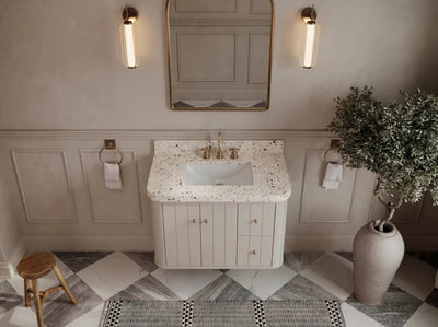 Houston Floating 36 in. W x 22 in. D Center Sink Bathroom Vanity - Willow Bath and Vanity