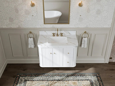 Houston Floating 36 in. W x 22 in. D Center Sink Bathroom Vanity - Willow Bath and Vanity
