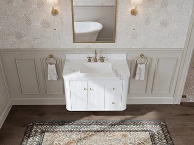 Houston Floating 36 in. W x 22 in. D Center Sink Bathroom Vanity - Willow Bath and Vanity