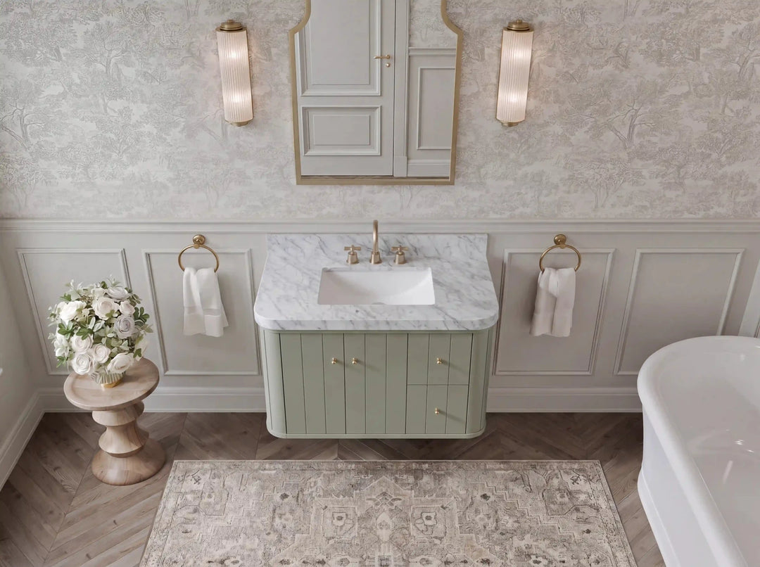 Houston Floating 36 in. W x 22 in. D Center Sink Bathroom Vanity | 
              
                Evergreen
                
                  
             - HOU_FLT_EGN_CA_LZ_36CL - photo №9