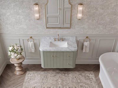 Houston Floating 36 in. W x 22 in. D Center Sink Bathroom Vanity - Willow Bath and Vanity