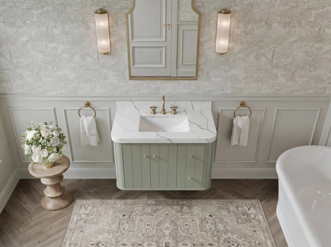 Houston Floating 36 in. W x 22 in. D Center Sink Bathroom Vanity | 
              
                Evergreen
                
                  
             - HOU_FLT_EGN_CA_LZ_36CL - photo №7