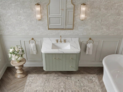 Houston Floating 36 in. W x 22 in. D Center Sink Bathroom Vanity - Willow Bath and Vanity