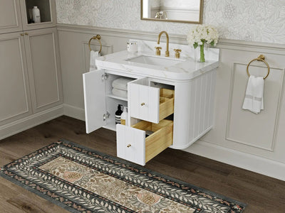 Houston Floating 36 in. W x 22 in. D Center Sink Bathroom Vanity - Willow Bath and Vanity