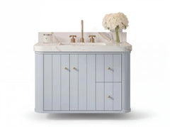 Houston Floating 36 in. W x 22 in. D Center Sink Bathroom Vanity - photo 1