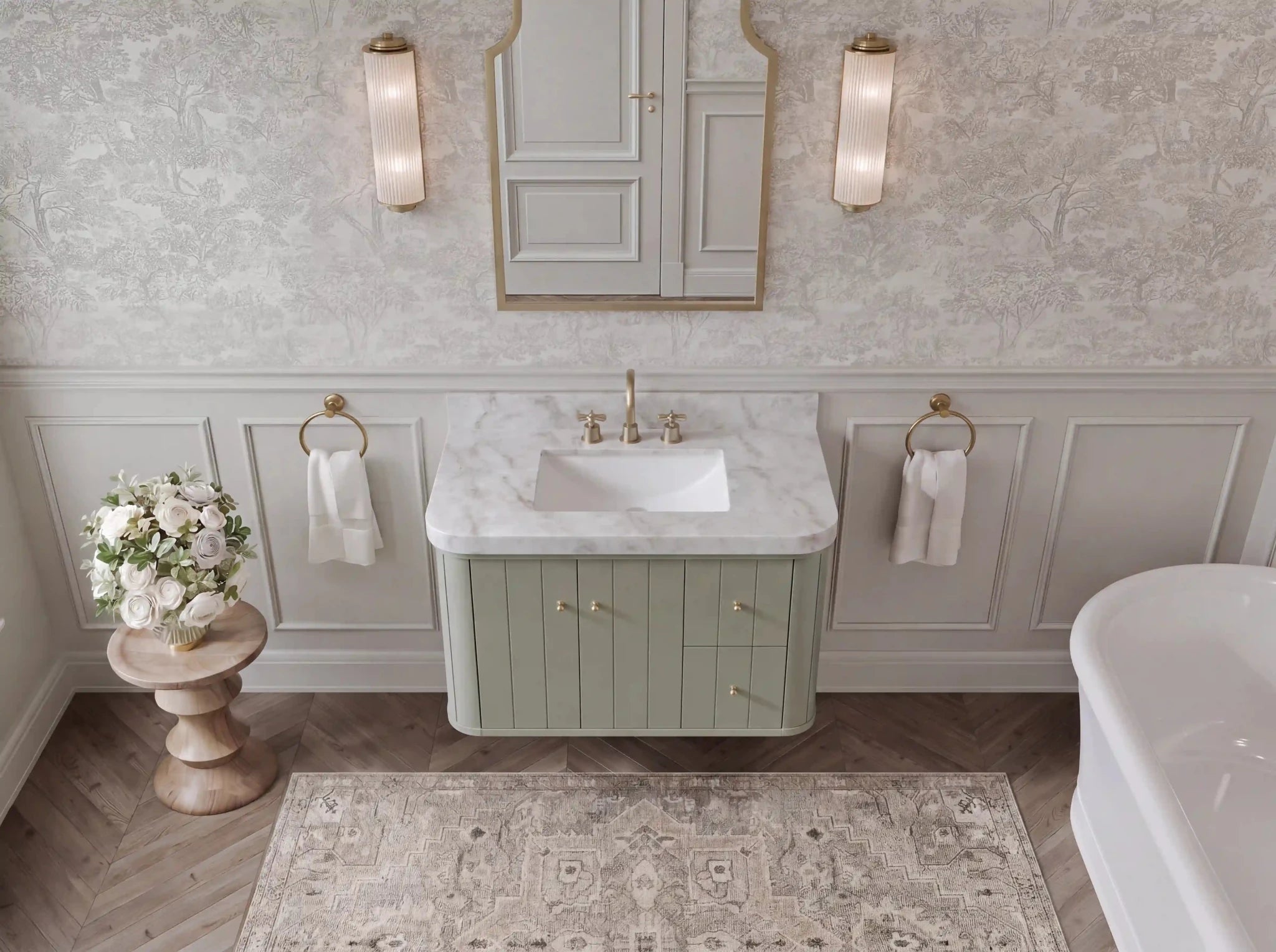 Houston Floating 36 in. W x 22 in. D Center Sink Bathroom Vanity - Willow Bath and Vanity