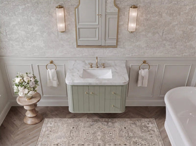 Houston Floating 36 in. W x 22 in. D Center Sink Bathroom Vanity - Willow Bath and Vanity