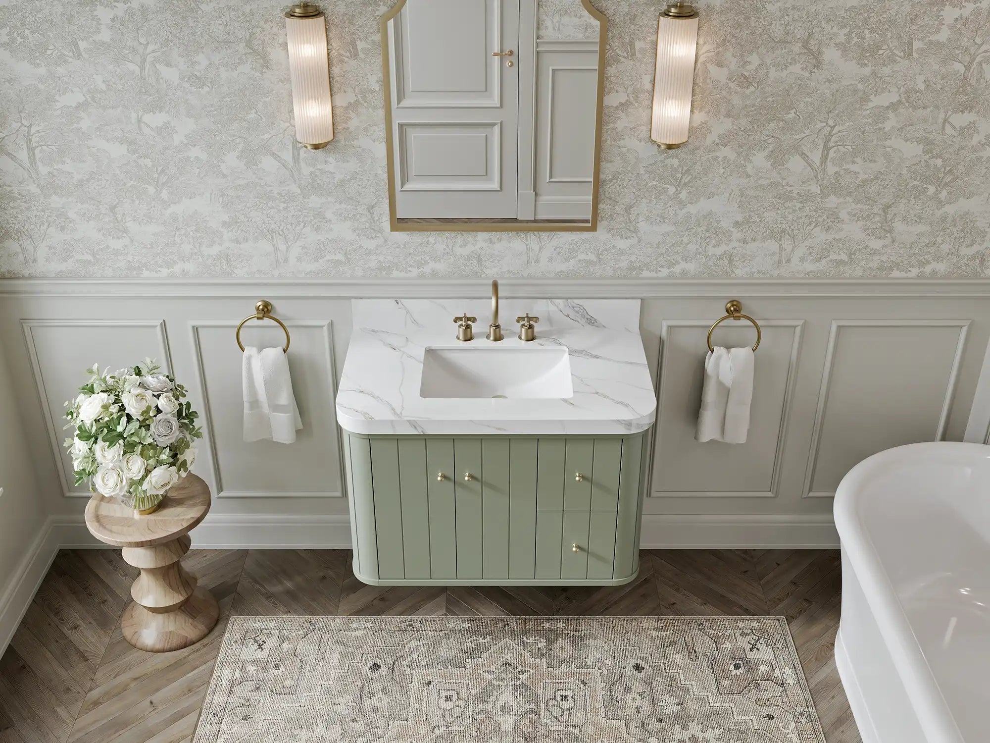 Houston Floating 36 in. W x 22 in. D Center Sink Bathroom Vanity - Willow Bath and Vanity