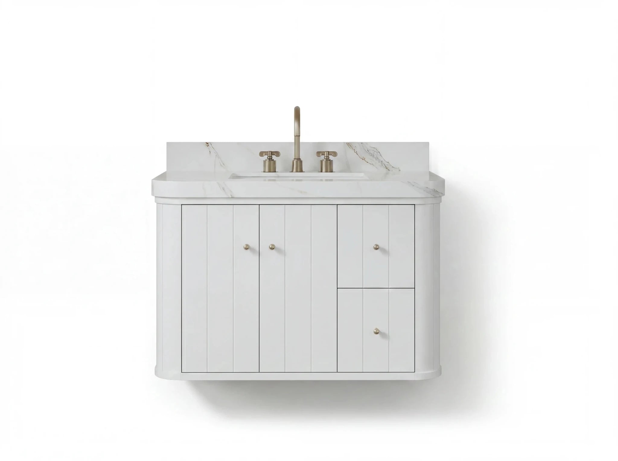 Houston Floating 36 in. W x 22 in. D Center Sink Bathroom Vanity - Willow Bath and Vanity