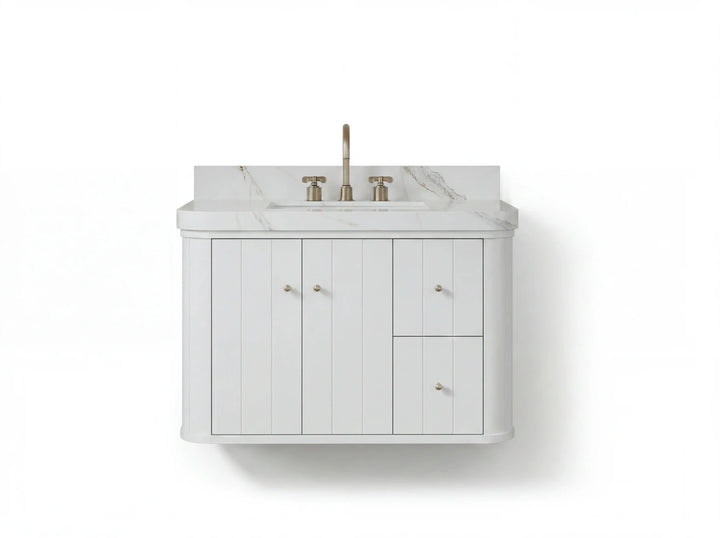 Houston Floating 36 in. W x 22 in. D Center Sink Bathroom Vanity - photo 1
