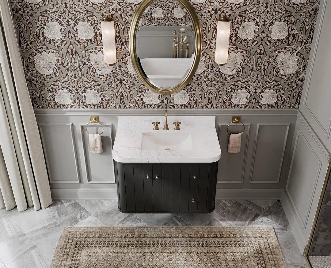 Houston Floating 36 in. W x 22 in. D Center Sink Bathroom Vanity - Willow Bath and Vanity