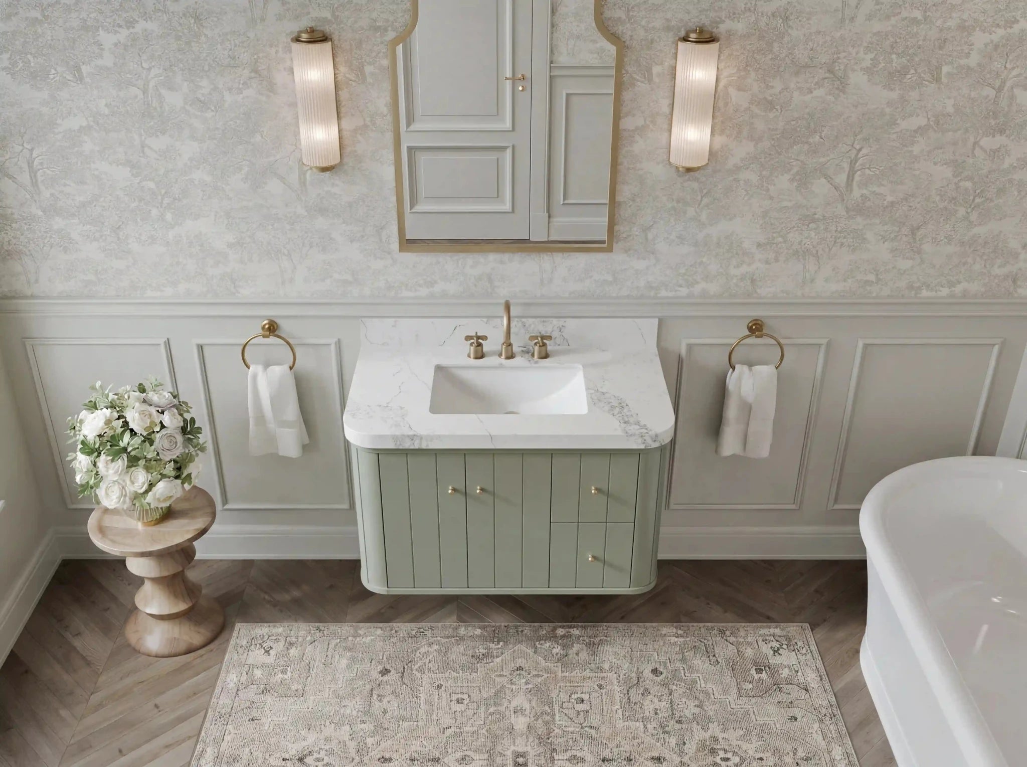 Houston Floating 36 in. W x 22 in. D Center Sink Bathroom Vanity - Willow Bath and Vanity