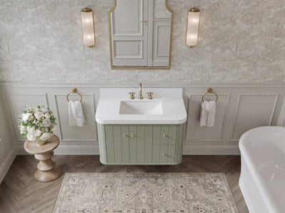 Houston Floating 36 in. W x 22 in. D Center Sink Bathroom Vanity - Willow Bath and Vanity