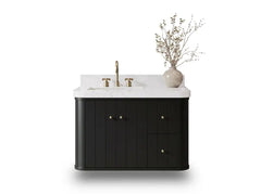 Houston Floating 36 in. W x 22 in. D Left Offset Sink Bathroom Vanity - photo 1