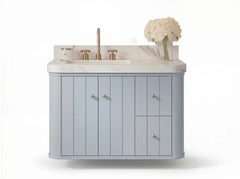 Houston Floating 36 in. W x 22 in. D Left Offset Sink Bathroom Vanity - photo 1