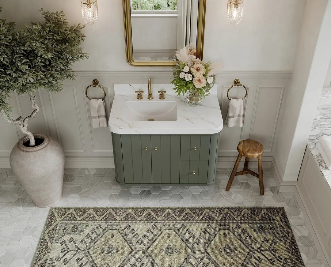 Houston Floating 36 in. W x 22 in. D Left Offset Sink Bathroom Vanity - Willow Bath and Vanity