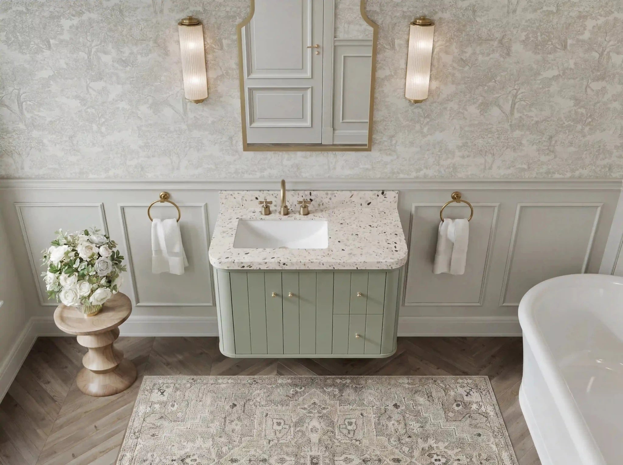 Houston Floating 36 in. W x 22 in. D Left Offset Sink Bathroom Vanity - Willow Bath and Vanity