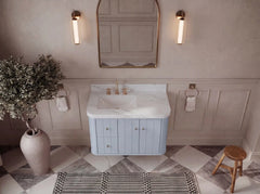 Houston Floating 36 in. W x 22 in. D Left Offset Sink Bathroom Vanity - photo 8