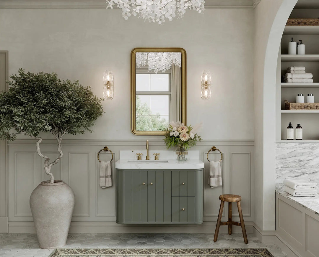 Houston Floating 36 in. W x 22 in. D Left Offset Sink Bathroom Vanity - Willow Bath and Vanity